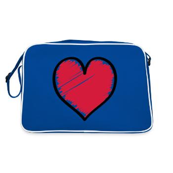 Symbole du cœur Amour - Sac Retro - bleu/blanc - Dos