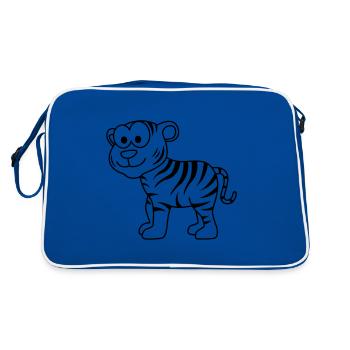 Tiger Comic Animal - Retro Bag - blue/white - Back