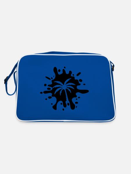 Taches de symboles de palmiers - Sac Retro - bleu/blanc - Dos