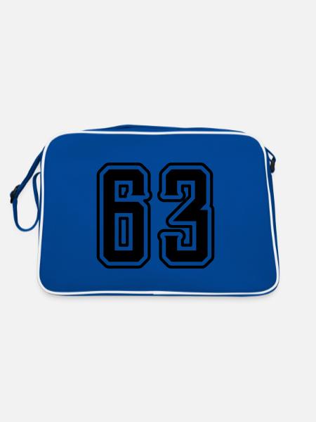 63 Number Symbol - Retro Bag - blue/white - Back