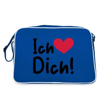 Je t’aime en disant - Sac Retro - bleu/blanc - Dos