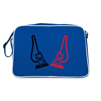 Vacuum Cleaner Icon - Retro Bag - blue/white - Back