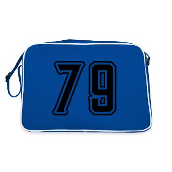 79 number symbol - Retro Bag - blue/white - Back