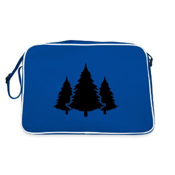 Tree Forest Fir - Retro Bag - blue/white - Back