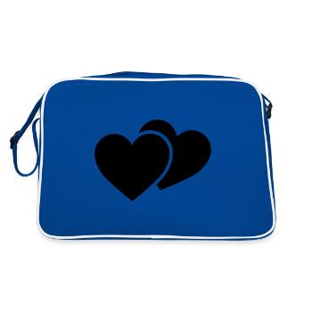 Symbole du cœur - Sac Retro - bleu/blanc - Dos