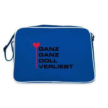 Ganz Doll Verliebt Valentinstag - Retro Tasche - Blau/Weiß - Hinten