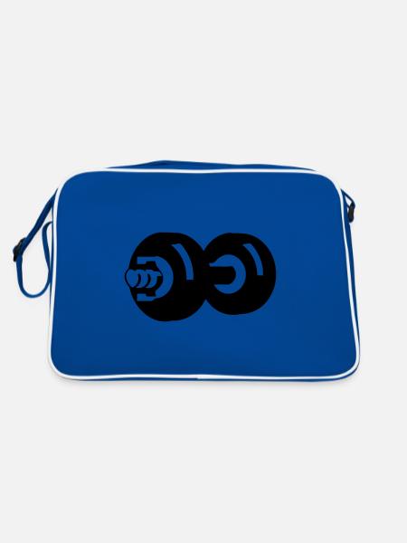 Dumbbell Gym Symbol Workout - Sac Retro - bleu/blanc - Dos