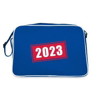 2023 année - Sac Retro - bleu/blanc - Dos