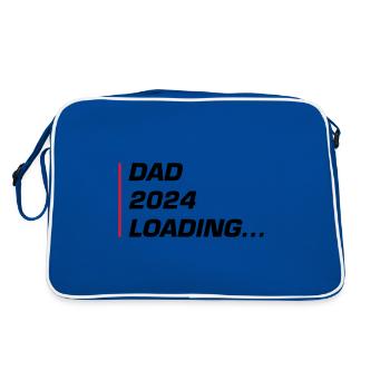 Dad 2024 Loading Papa - Retro Tasche - Blau/Weiß - Hinten