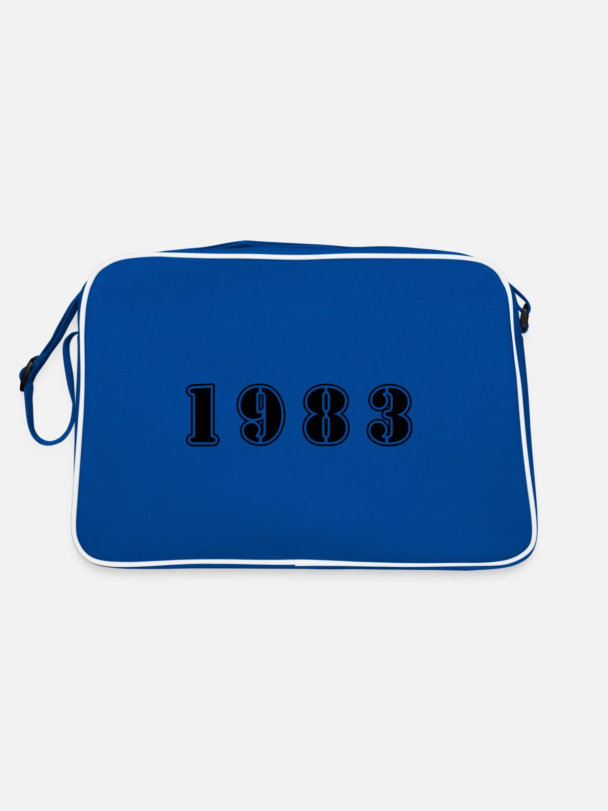 1983 year birthday - Retro Bag - blue/white - Back