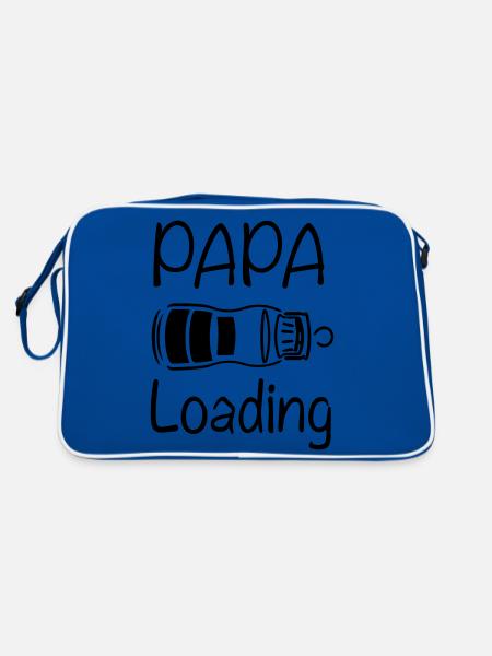papa loading - Retro Bag - blue/white - Back