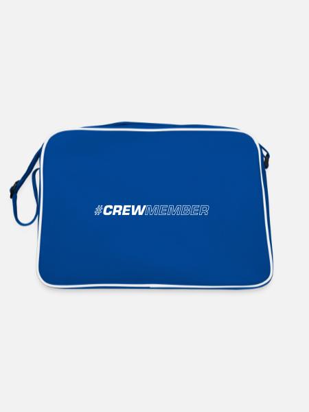 Crew Symbol - Retro Tasche - Blau/Weiß - Hinten