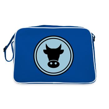 Cow head - Retro Bag - blue/white - Back
