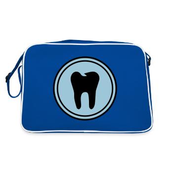 Tooth icon symbol - Retro Bag - blue/white - Back