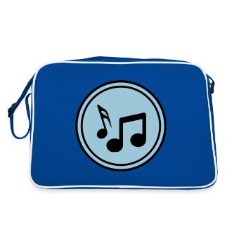 Musiknoten zeichen - Retro Tasche - Blau/Weiß - Hinten