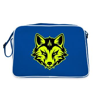 Icône de portrait de tête de renard - Sac Retro - bleu/blanc - Dos