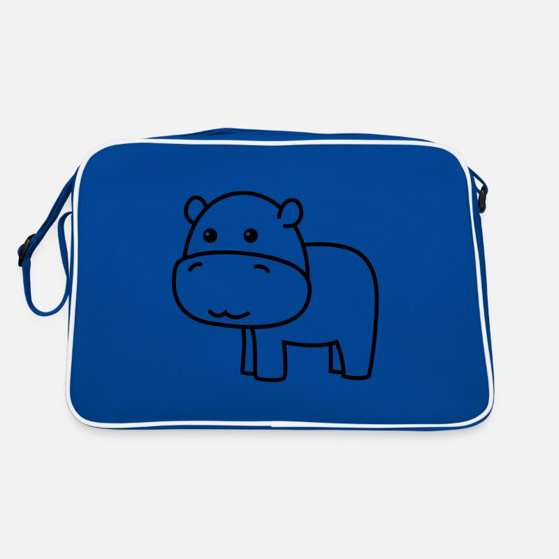 Nilpferd Comic Tier Retro Tasche