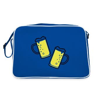 Verre à bière bière chope à bière - Sac Retro - bleu/blanc - Dos