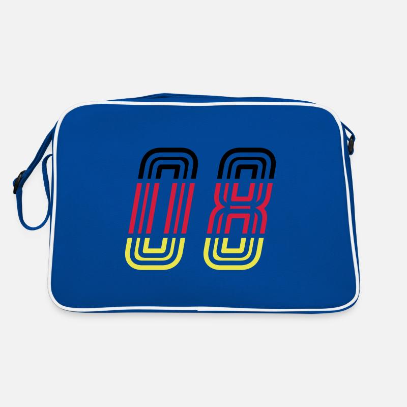 8 Zahl symbol Germany - Retro Tasche - Blau/Weiß