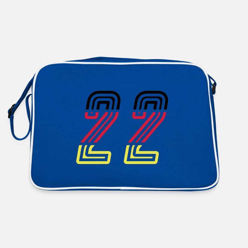 22 Zahl symbol Germany - Retro Tasche - Blau/Weiß