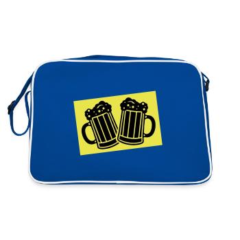Drinking beer symbol - Retro Bag - blue/white - Back