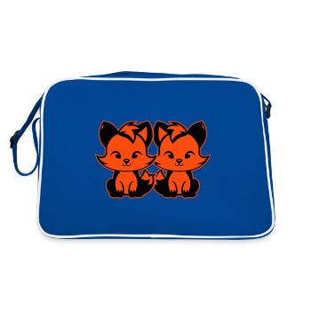 Renard mignon Mignon Bébé - Sac Retro - bleu/blanc - Dos