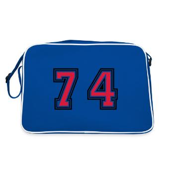 74 Symbole numérique - Sac Retro - bleu/blanc - Dos