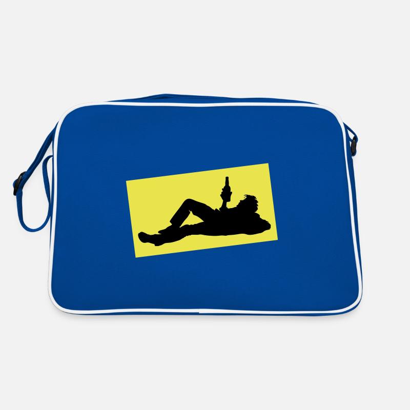 Drinking Beer Silhouette Retro Bag