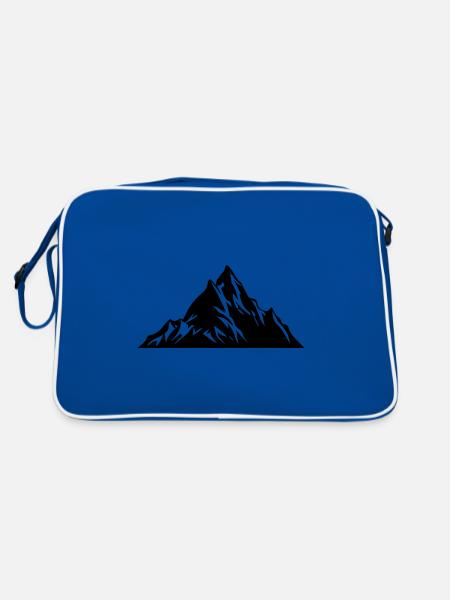 Mountains Nature Silhouette - Retro Bag - blue/white - Back