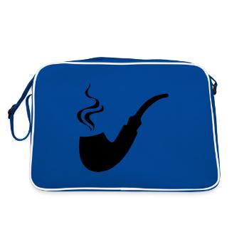 Smoking a pipe - Retro Bag - blue/white - Back