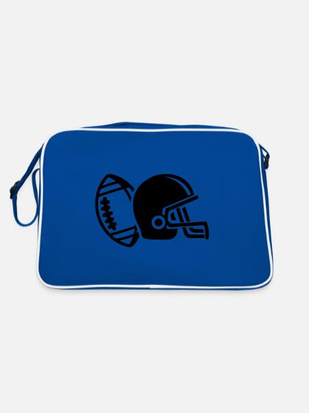 Casque de football - Sac Retro - bleu/blanc - Dos