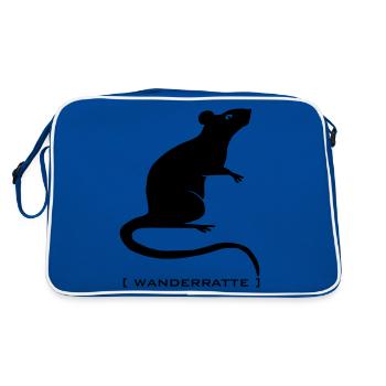 Rat mouse rodent rodents Rattus brown rat animal - Retro Bag - blue/white - Back