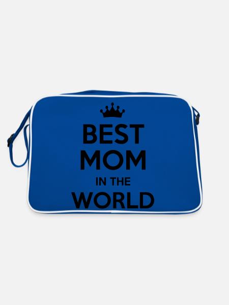 best mom in the world - Retro Tasche - Blau/Weiß - Hinten