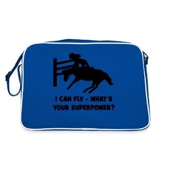 Springpferd - Retro Tasche - Blau/Weiß - Hinten
