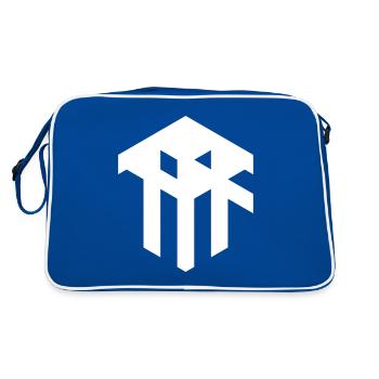 "Teiwaz/Tiwaz" (Tyr, Tir) Vector bind rune, QRF0 © - Retro Bag - blue/white - Back