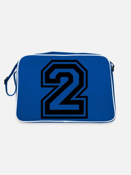 2 Number number - Retro Bag - blue/white - Back