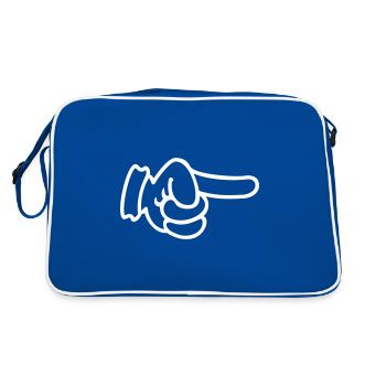 Doigt pointé / doigt pointé (contour 1c - Sac Retro - bleu/blanc - Dos