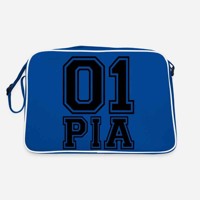 Pia - Name - Retro Bag - blue/white