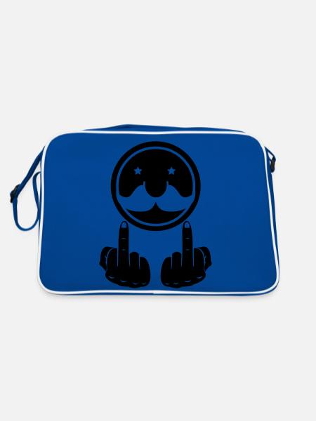 fuck_you_01 - Retro Tasche - Blau/Weiß - Hinten