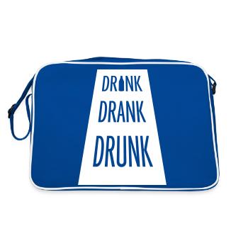 drink drank drunk quote - Retro Bag - blue/white - Back