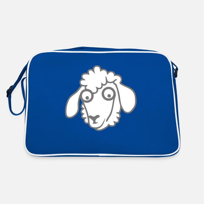 sheep sheep schaf oveja pecora2 - Retro Bag - blue/white