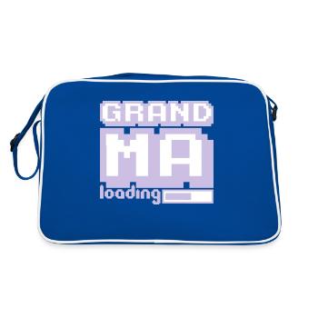 Pixel Grandma Loading Ladebalken Gamer Videogame - Retro Tasche - Blau/Weiß - Hinten