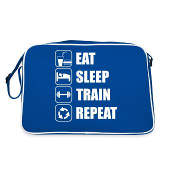 Eat Sleep Train Repeat - Retro Bag - blue/white - Back