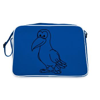 Crow Comic Animal - Retro Bag - blue/white - Back