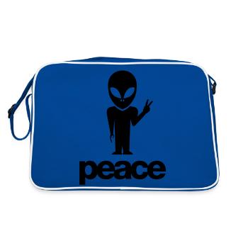 alien_peace_symbol_f1 - Sac Retro - bleu/blanc - Dos