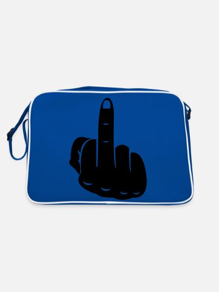 fuck_1 - Retro Tasche - Blau/Weiß - Hinten