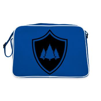 Tree Coat of Arms Forest Fir - Retro Bag - blue/white - Back
