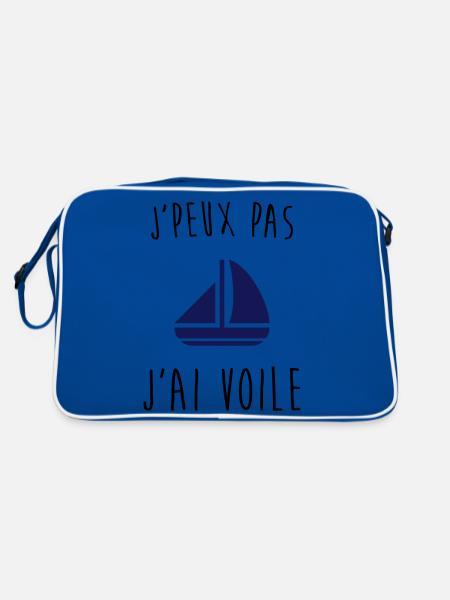j'peux pas j'ai voile, je peux pas j'ai voile - Sac Retro - bleu/blanc