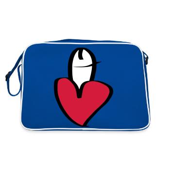 J’aime les pénis - I love penises - Sac Retro - bleu/blanc - Dos
