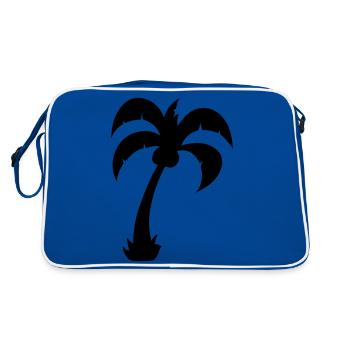 arbre nature palmier symbole de vacance sur île - Sac Retro - bleu/blanc - Dos